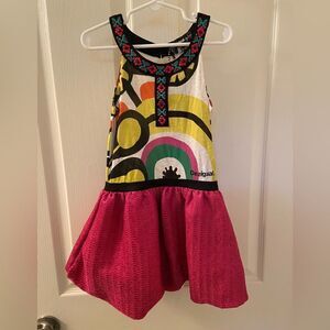 Desigual by Christian Lacroix Pompon Dress Embroidered Girls Size 5-6 NWT